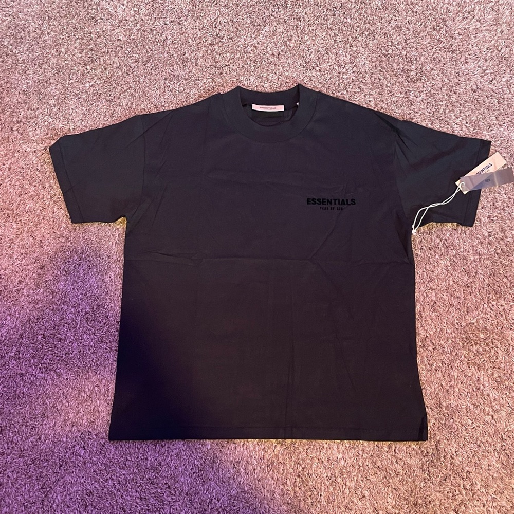 Essentials Black Short Sleeve Tee Sizes Medium and Large